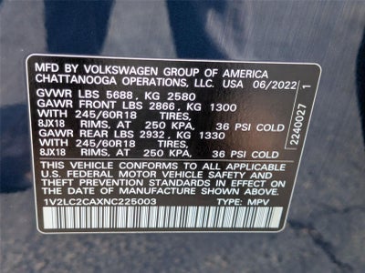 2022 Volkswagen Atlas Cross Sport 2.0T SE