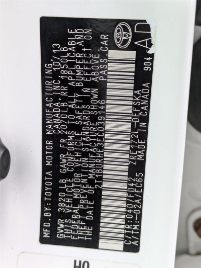 2014 Toyota COROLLA SEDAN