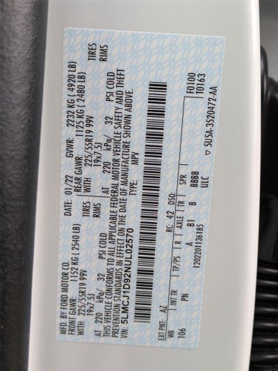 2022 Lincoln Corsair Standard