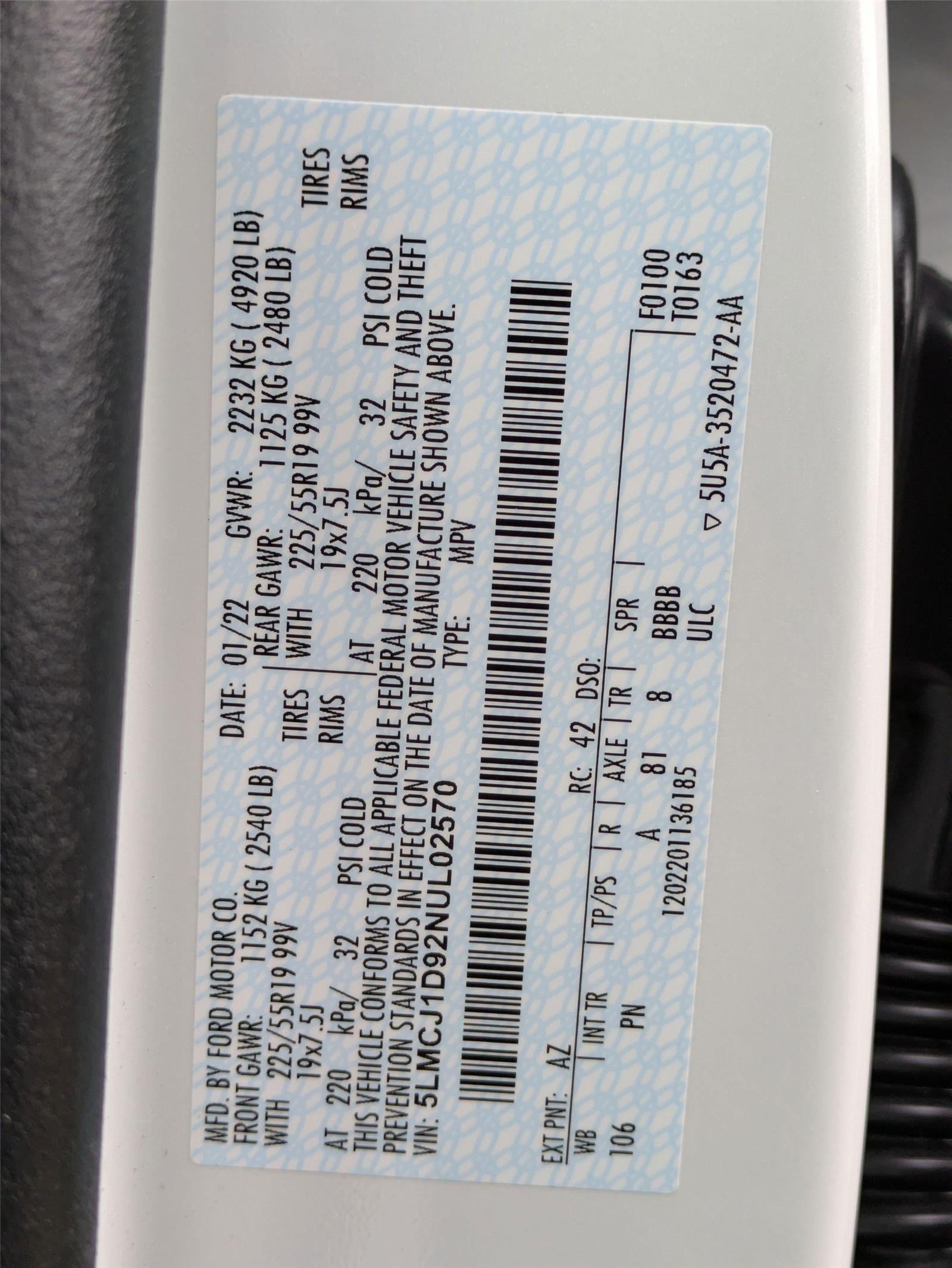 2022 Lincoln Corsair Standard