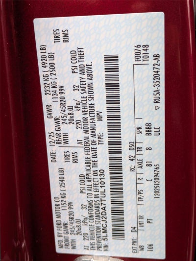 2026 Lincoln Corsair Reserve