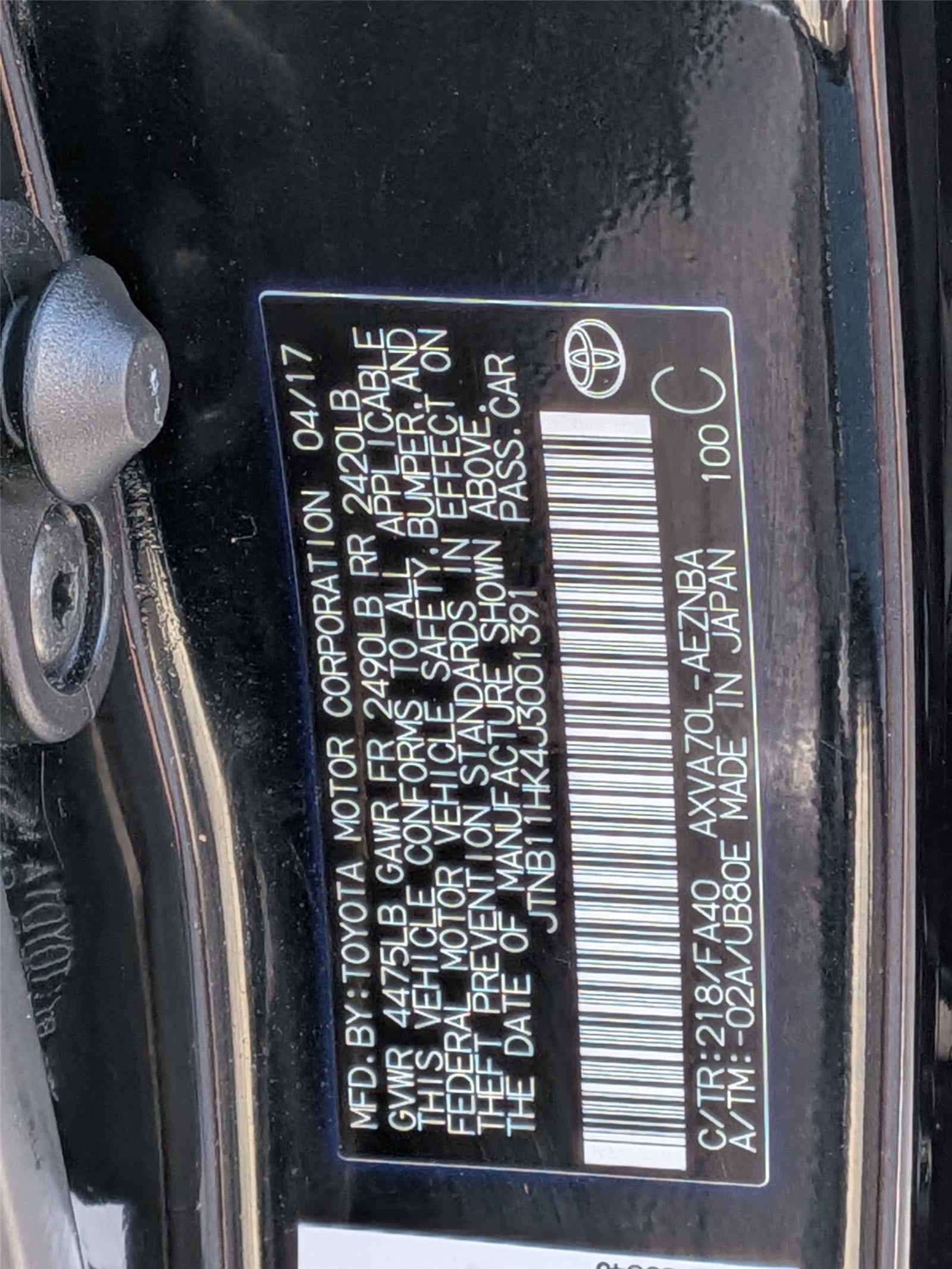 2018 Toyota Camry LE