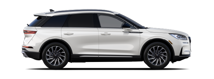 The passenger side of a Lincoln Corsair® SUV is shown in Pristine White. | Libertyville Lincoln Sales, Inc. in Libertyville IL