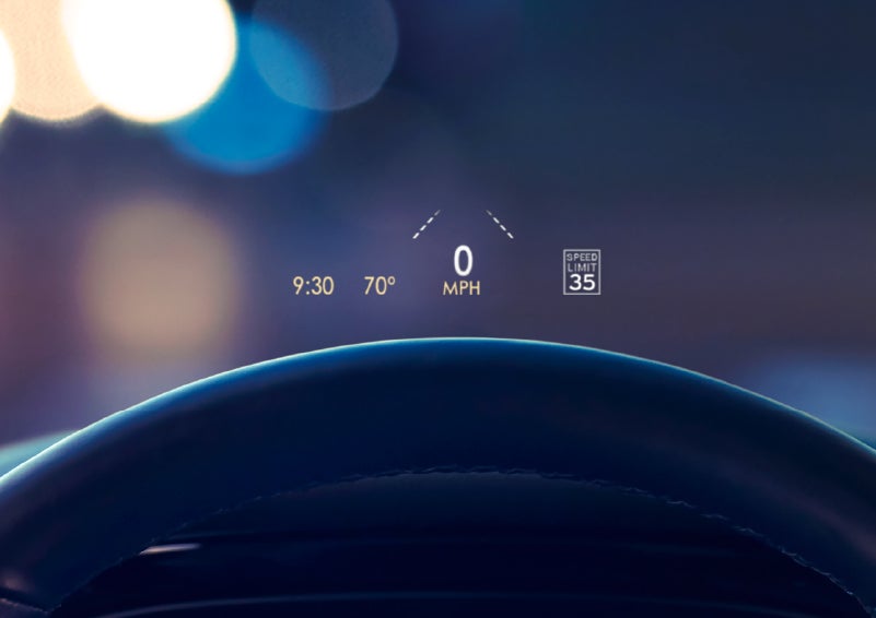 Useful driver information is being projected in front of the steering wheel on the windshield via the available head-up display. | Libertyville Lincoln Sales, Inc. in Libertyville IL