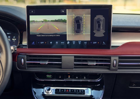 The large 13.2” SYNC® 4 center display featuring 360-Degree Camera of a 2026 Lincoln Corsair® SUV is shown.| Libertyville Lincoln Sales, Inc. in Libertyville IL